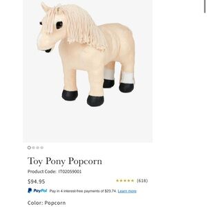 Popcorn Plush Horse with Cream and Black Details